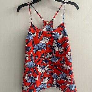 J. Crew Red and Blue Floral Camisole
